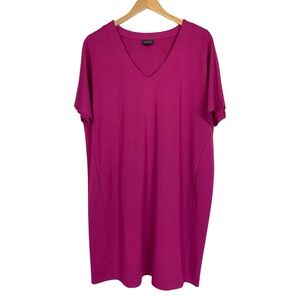 J.Jill V-Neck Knit Midi Shift Dress Travel Loungewear Capsule Office Resortwear